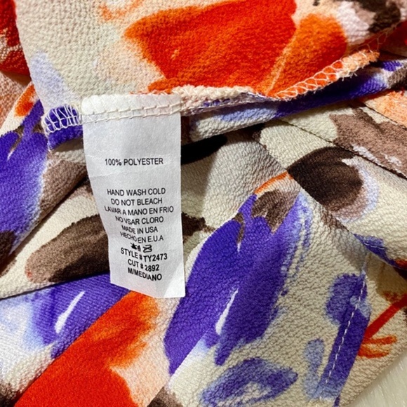 Tie Front Top Tank Floral Print V-neck Pat… - Picture 9 of 11